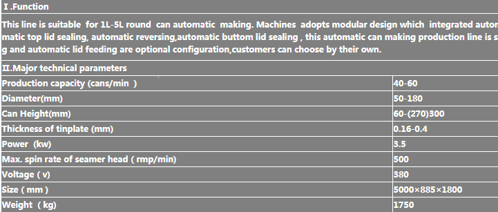 0.1-5L Auto Round Can Production Line